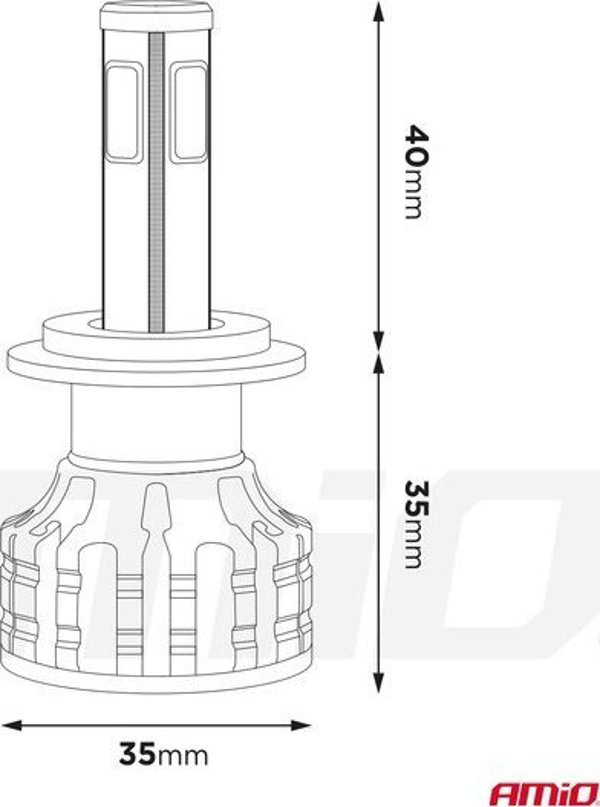 Λαμπτήρες αυτοκινήτου LED COB 4 πλευρών AMIO H8/H9/H11