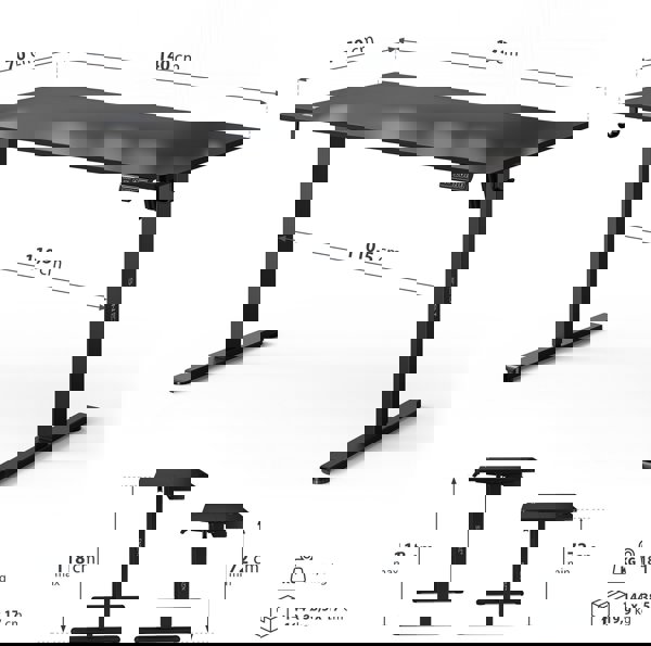 Γραφείο SENSE7 NOJO LIGHT Μαύρο 140x70 εκ.