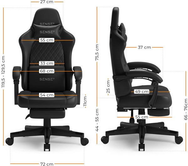 Πολυθρόνα SENSE7 DEVON PU μαύρη