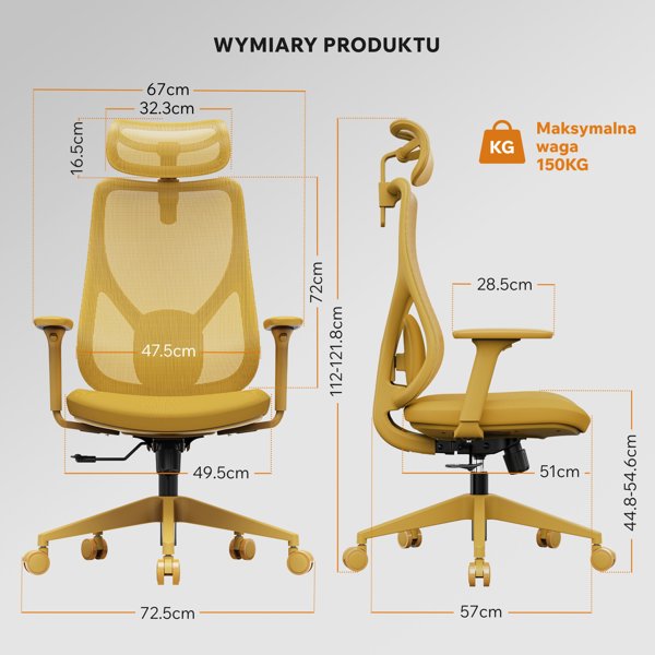 Καρέκλα γραφείου SENSE7 Moyo Κίτρινο