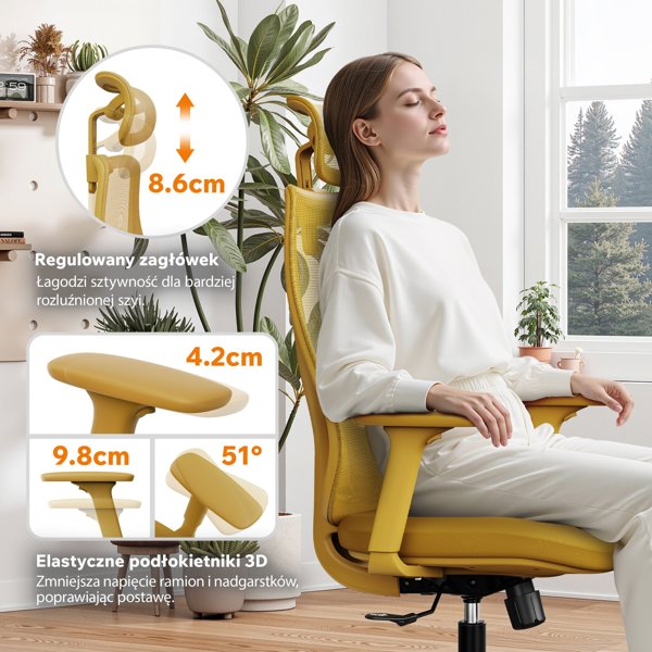 Καρέκλα γραφείου SENSE7 Moyo Κίτρινο