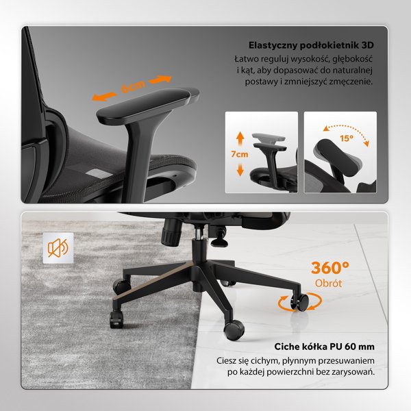 SENSE7 Καρέκλα γραφείου NEYO μαύρη