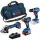 Σετ ηλεκτρικών εργαλείων BOSCH BOSCH professional set 18V: GSB 18V-45 + GDX 18V-200 + GWS 18V-7, σετ εργαλείων (μπλε, 2x μπαταρία Li-ion 5.0Ah, τσάντα εργαλείων)