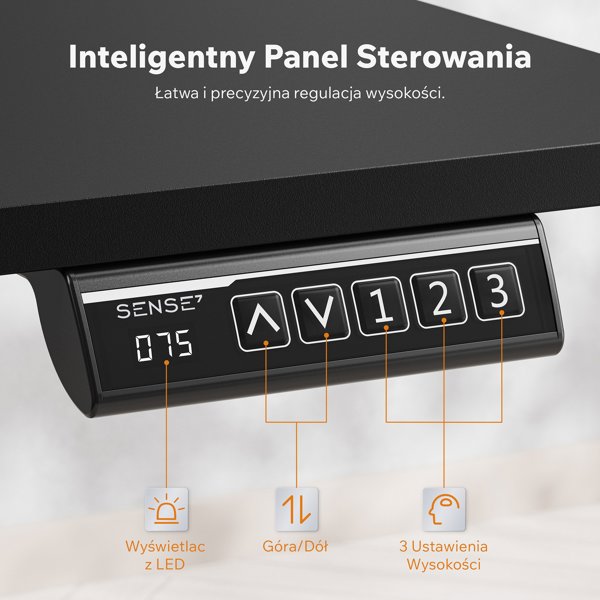 Γραφείο SENSE7 NOJO LIGHT Μαύρο 120x60 εκ.