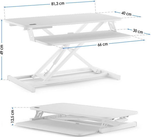 Μετατροπέας γραφείου SENSE7 Λευκό 81 cmx40 cm