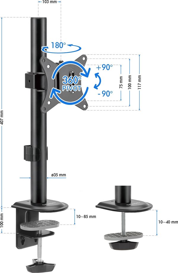 SENSE7 Επιτραπέζια βάση για οθόνη 17"-32" FLOAT