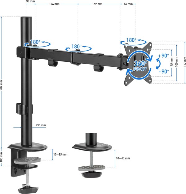 SENSE7 Επιτραπέζια βάση για οθόνη 17"-32" FLOAT ARM